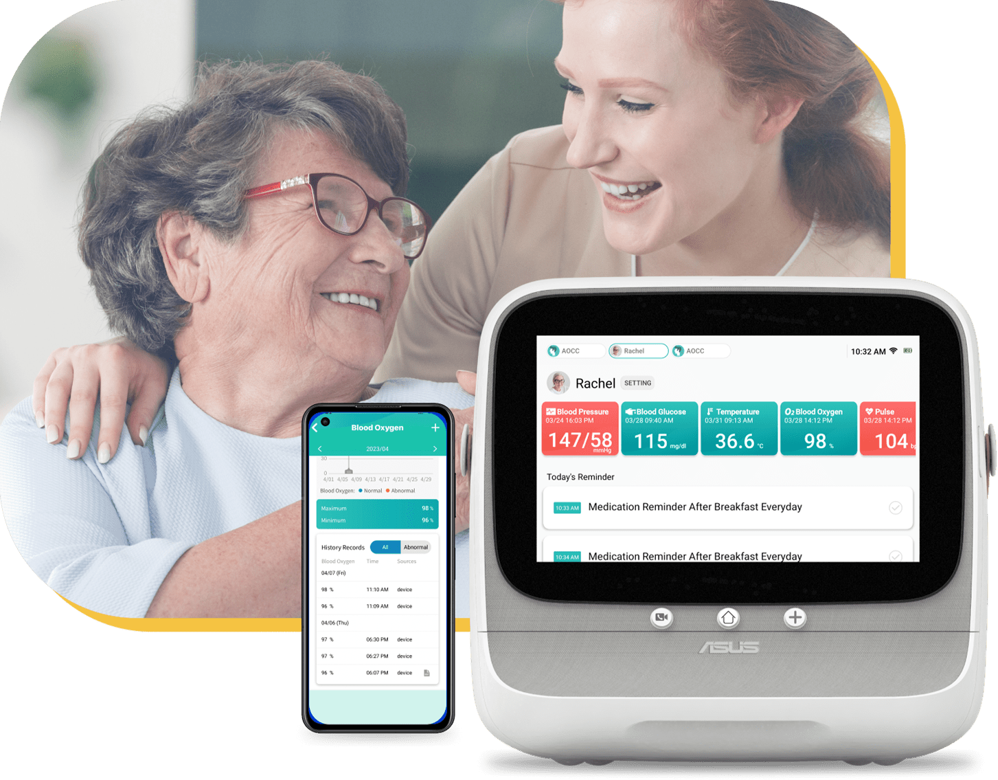 ASUS HealthHub for the elderly or patients with chronic illnesses