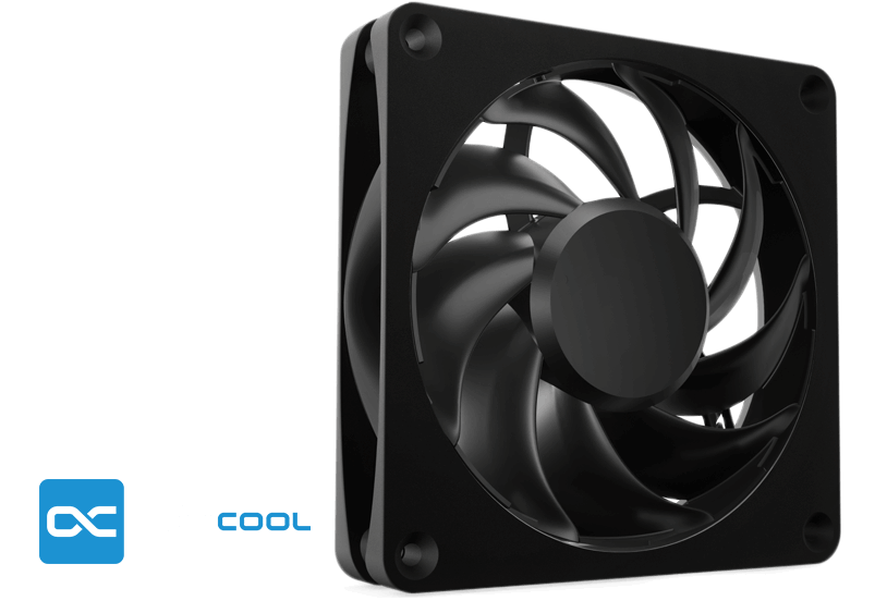 Side view of Alphacool Apex Stealth Metal Power fan