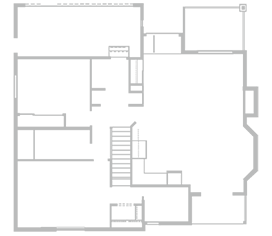 Two ZenWiFi mesh routers are placed at opposite ends of an L-shaped floor plan, positioned in separate rooms with no visible obstacles between them.