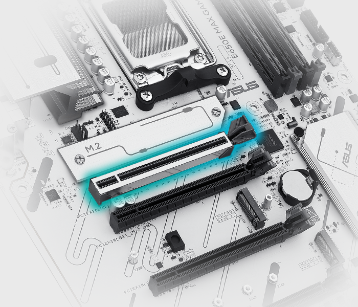 The B650E MAX GAMING WIFI W motherboard supports PCIe 5.0 Slot.