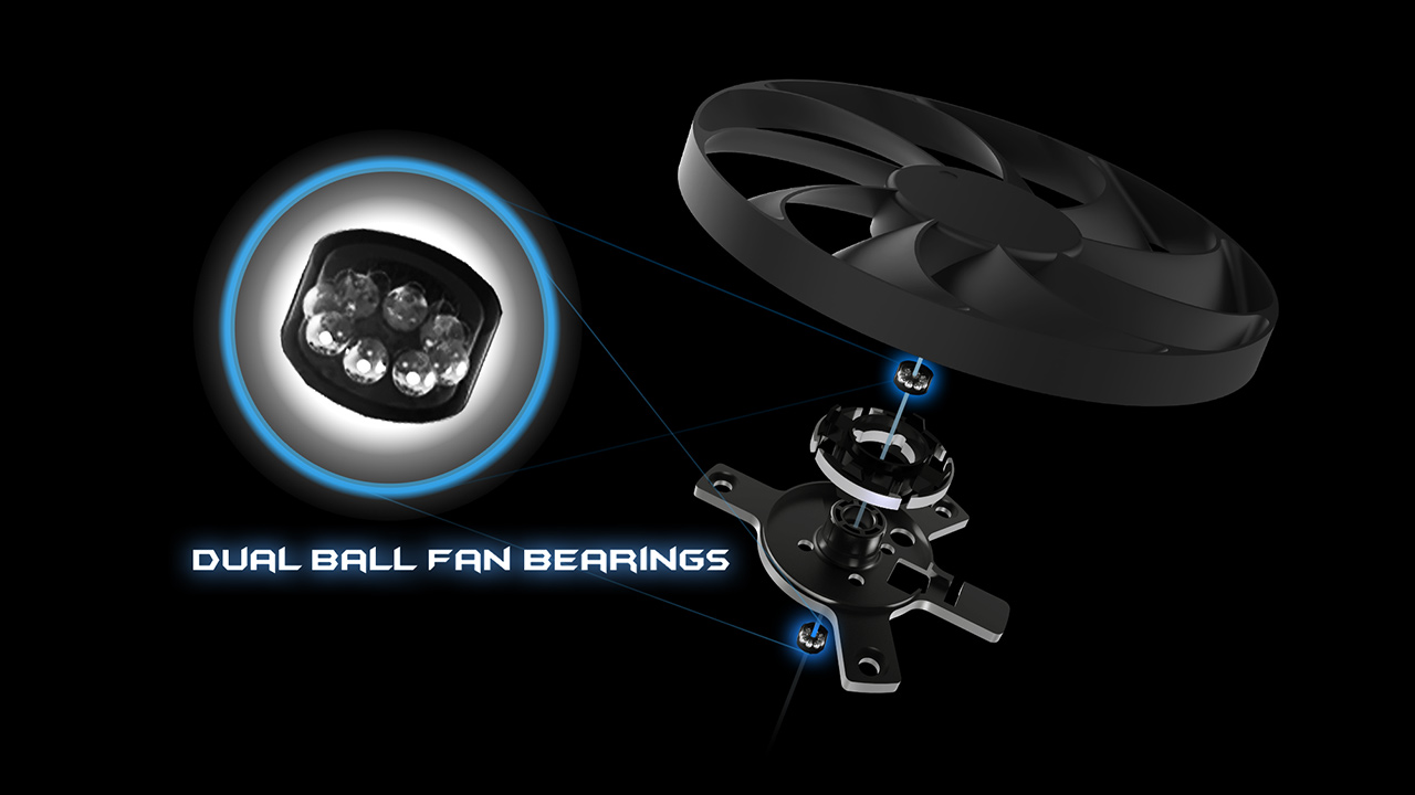 Dual ball fan bearing diagram