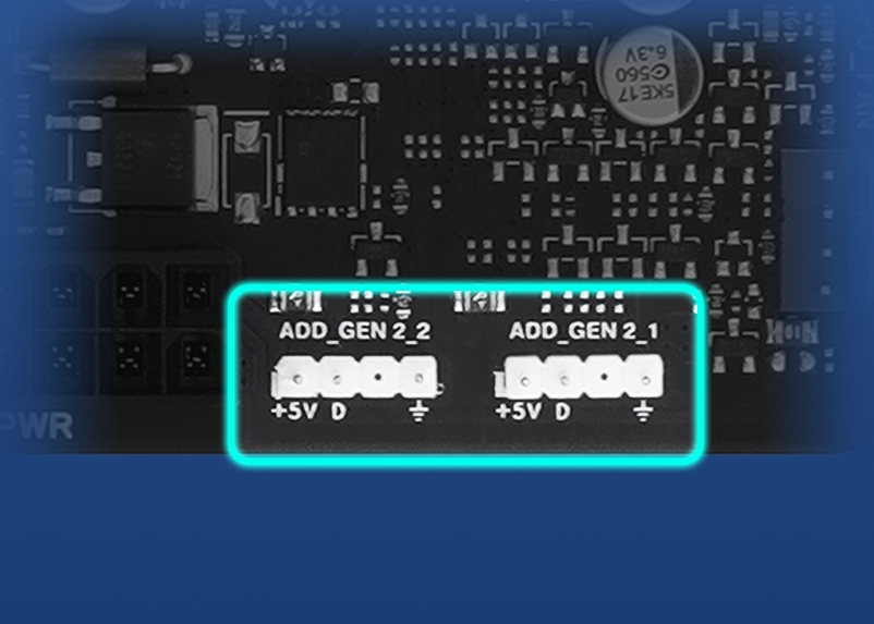 Image depicting PRIME B860M-K-CSM ARGB connectors.