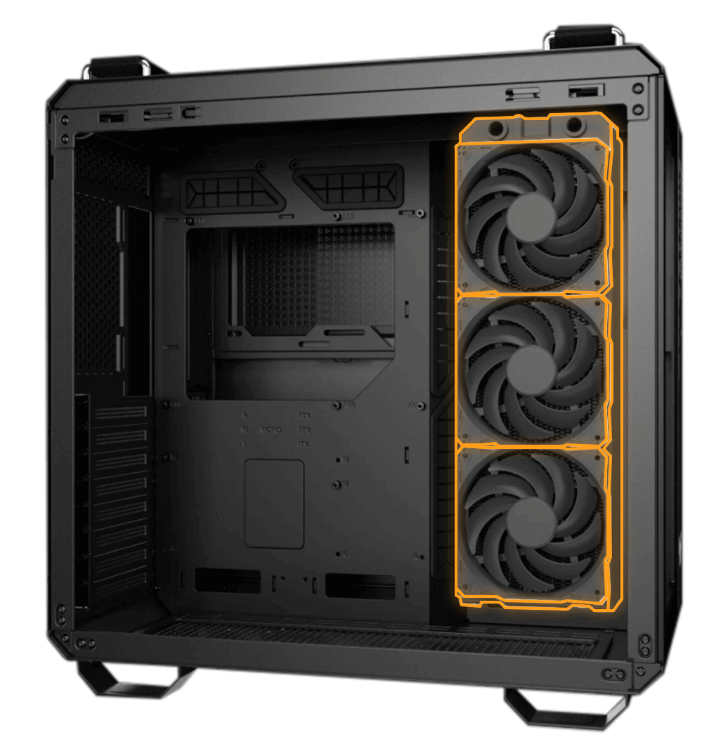 GT502 PLUS case support radiator at side