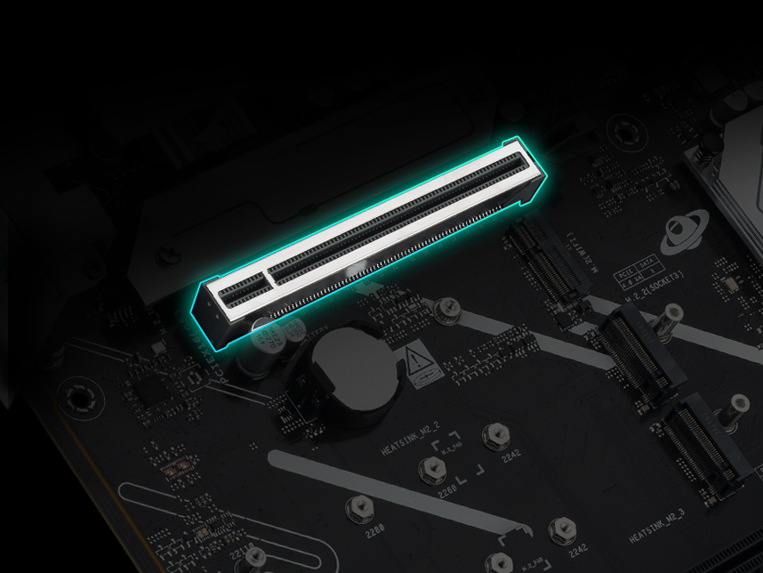Graphic depicting the PRIME B860-PLUS SafeSlot feature. 