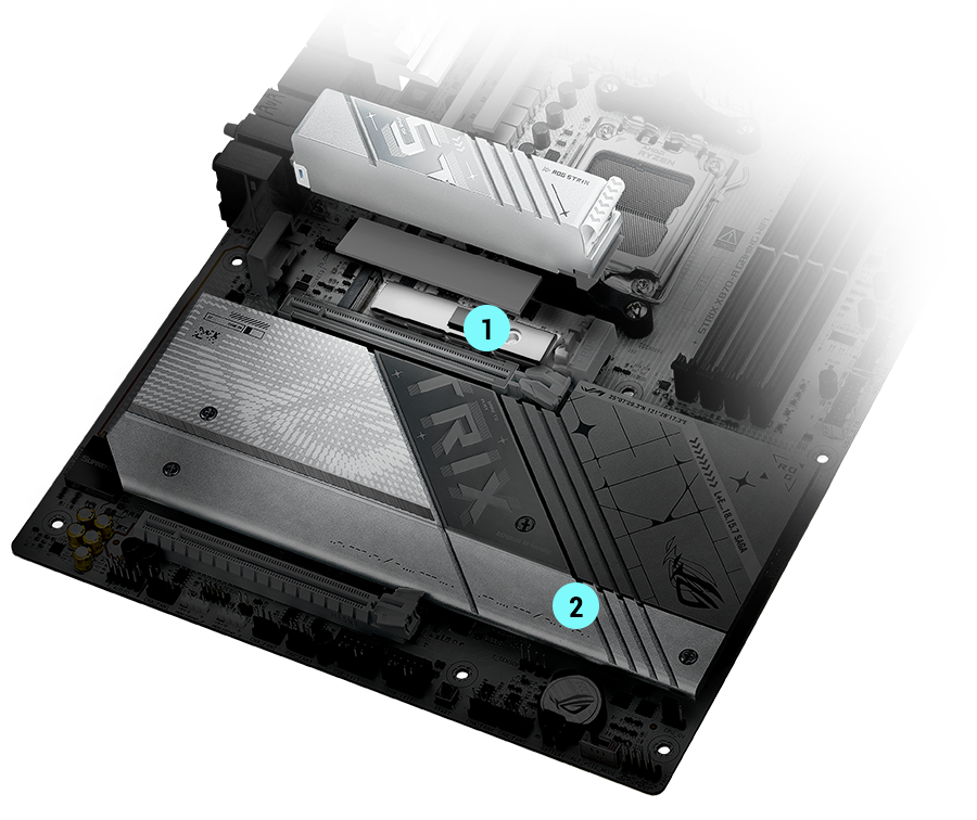 Strix X870-A M.2 heatsinks and backplate layout