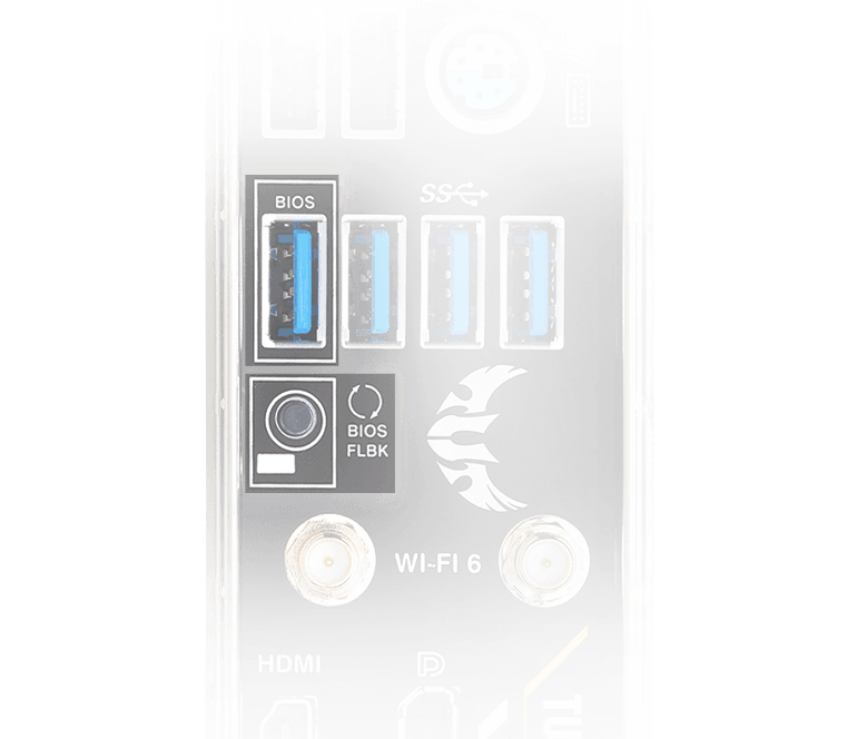 ASUS TUF GAMING B550M-PLUS WiFi II features BIOS FlashBack