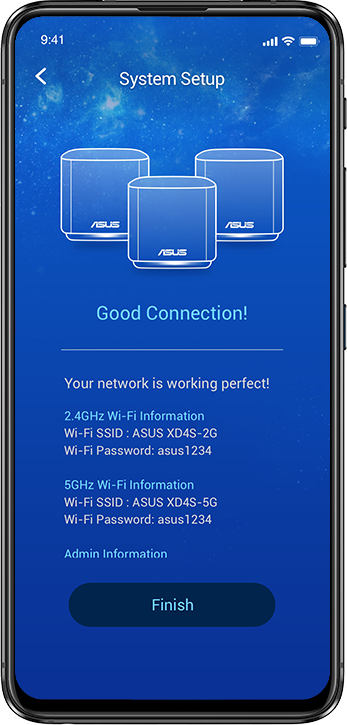 ASUS router app user interface.