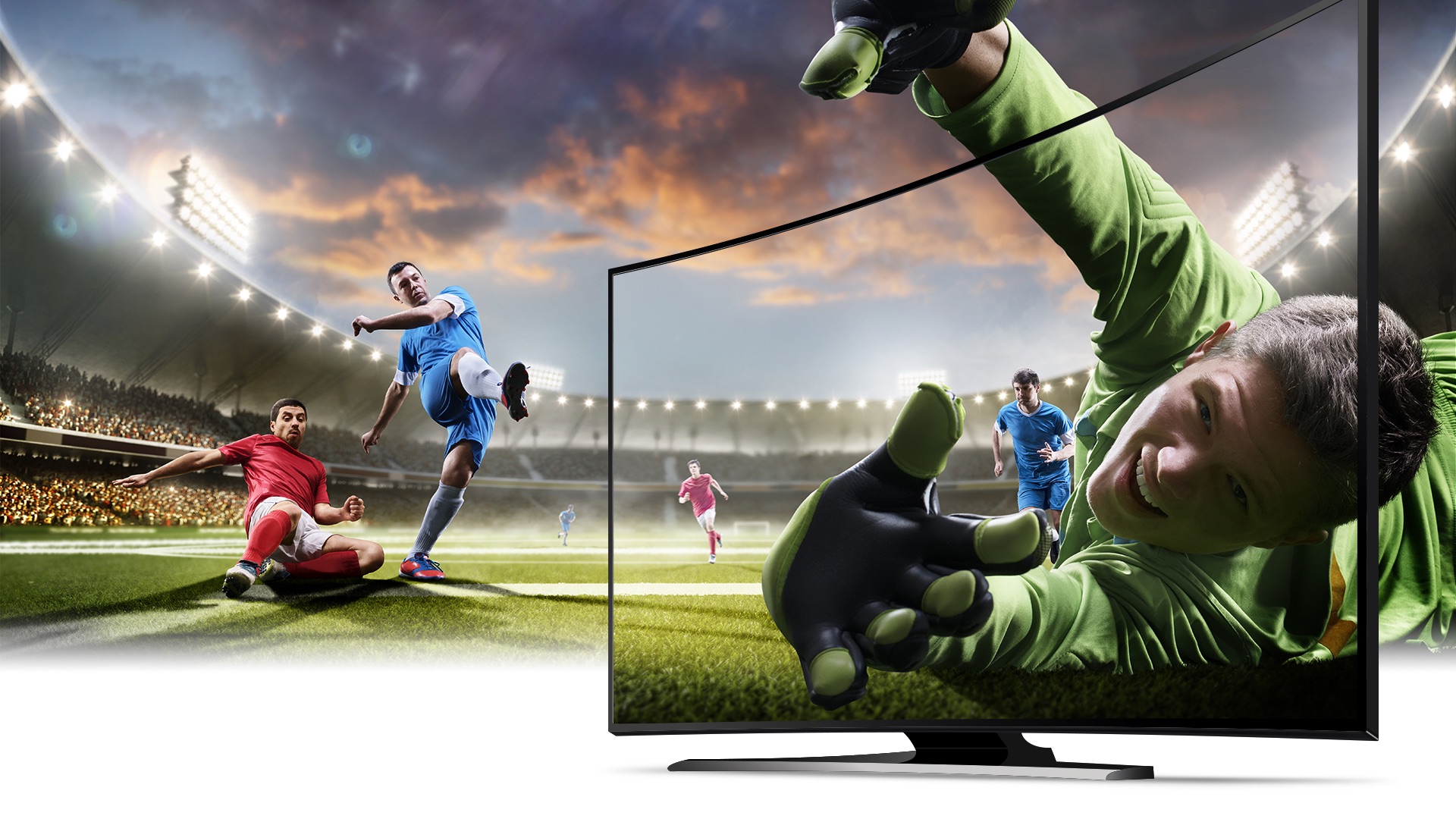 Een high-definition tv-scherm met 8K game streaming dankzij WiFi 6.