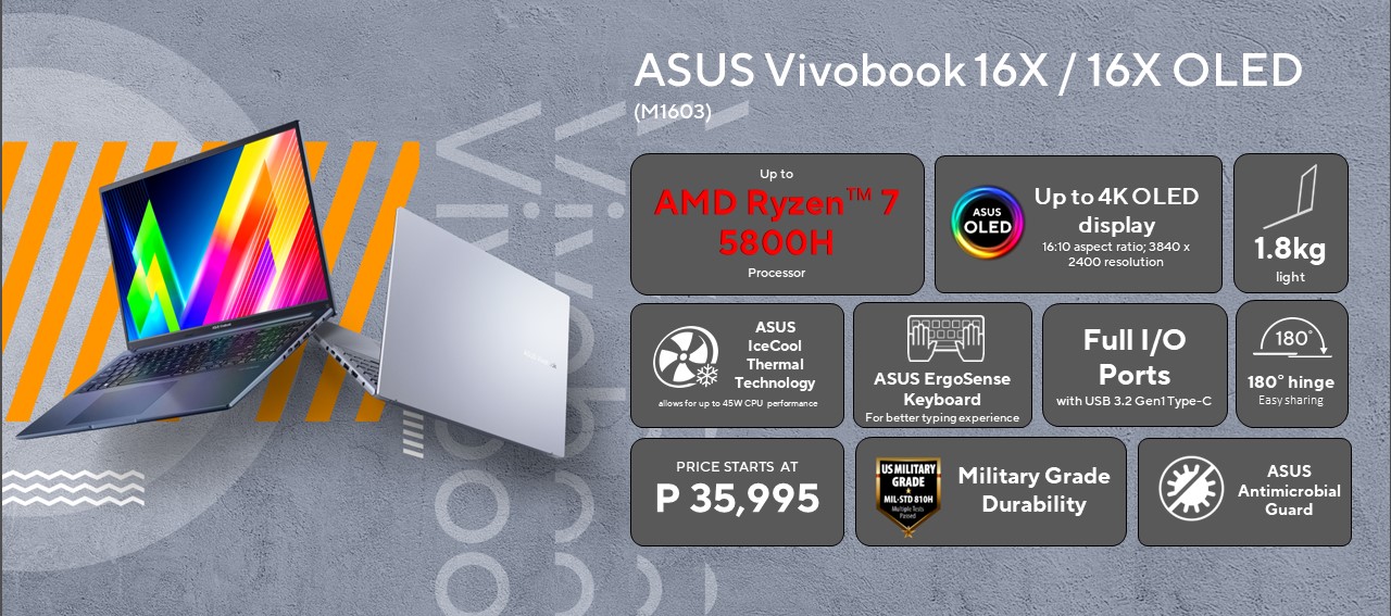 ASUS Vivobook 16X (M1603, AMD Ryzen 5000 series)