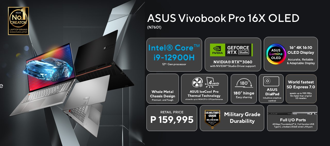 ASUS Vivobook Pro 16X OLED (N7601, 12th Gen Intel)