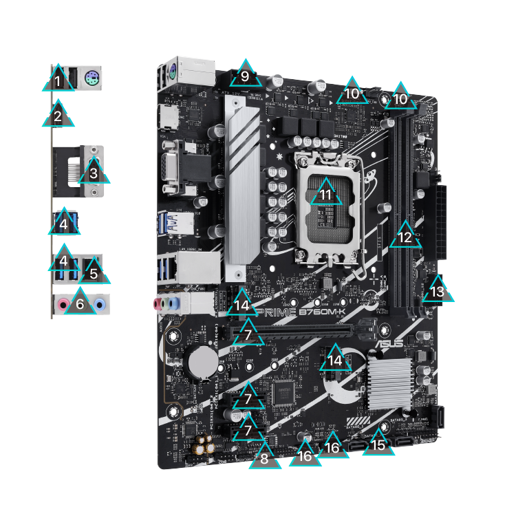 All specs of the PRIME B760M-K-CSM motherboard