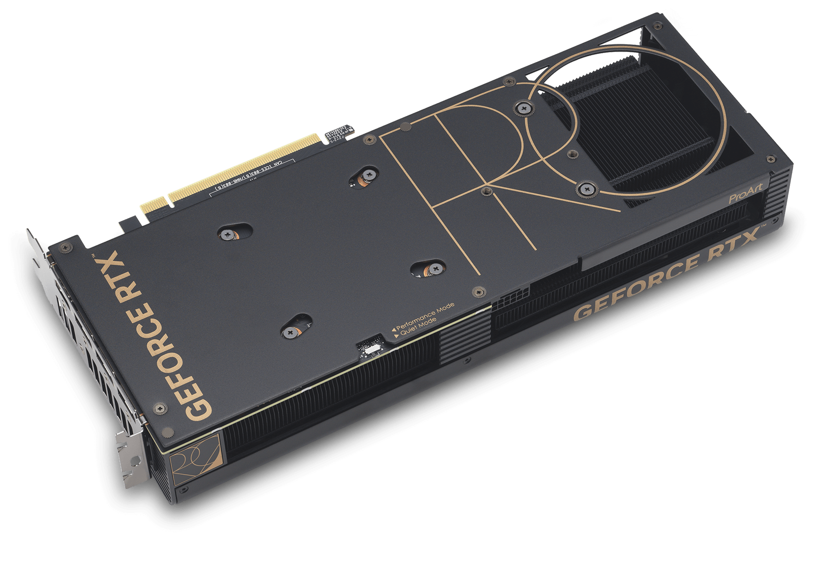 Back view of ProArt GeForce RTX 4070 SUPER graphics card