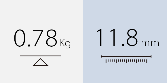 MB169CK-J weights 0.78kg and as slim as 11.8mm