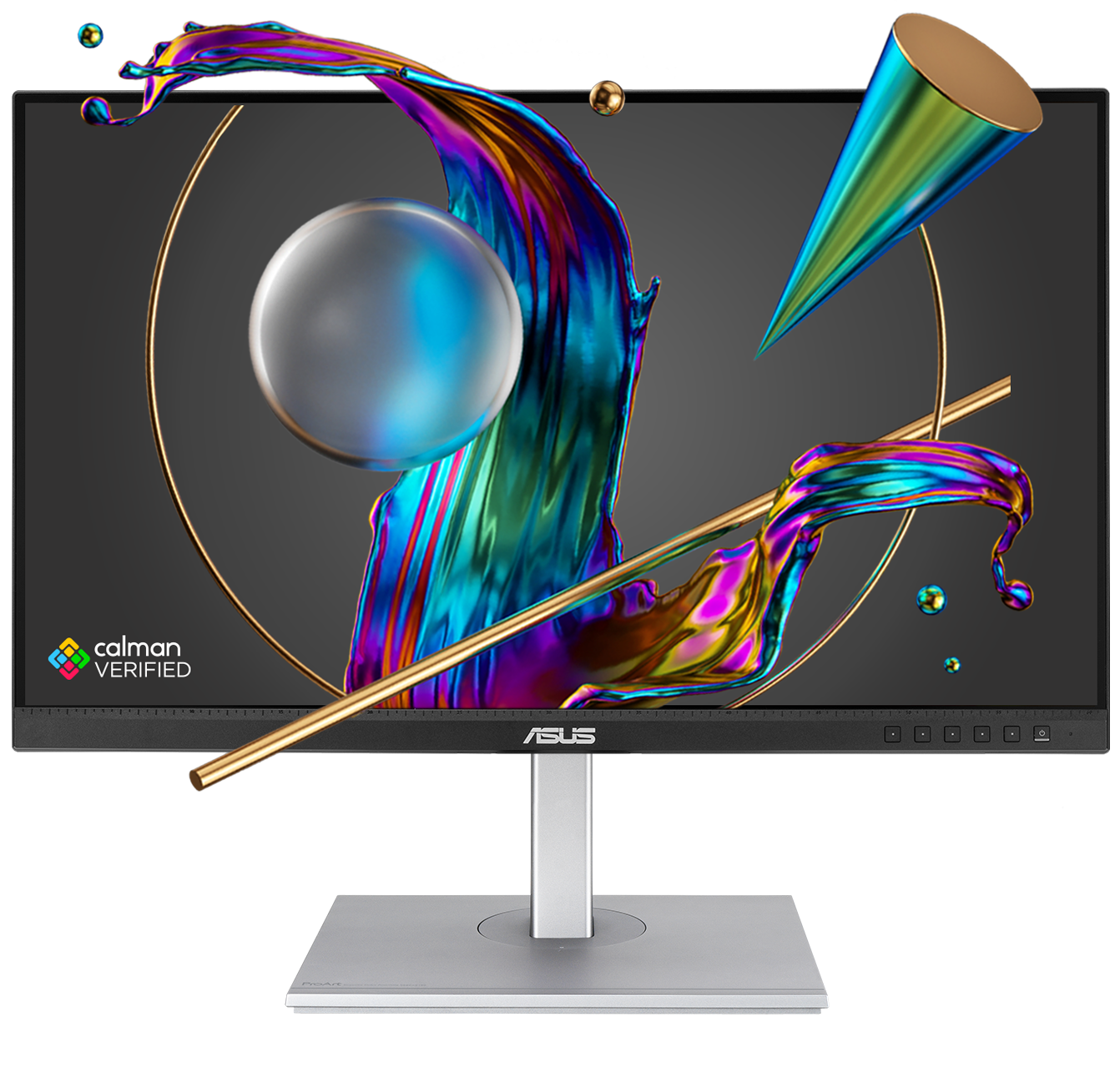 El monitor ProArt está verificado por Calman y muestra la obra de arte creativa con colores precisos.