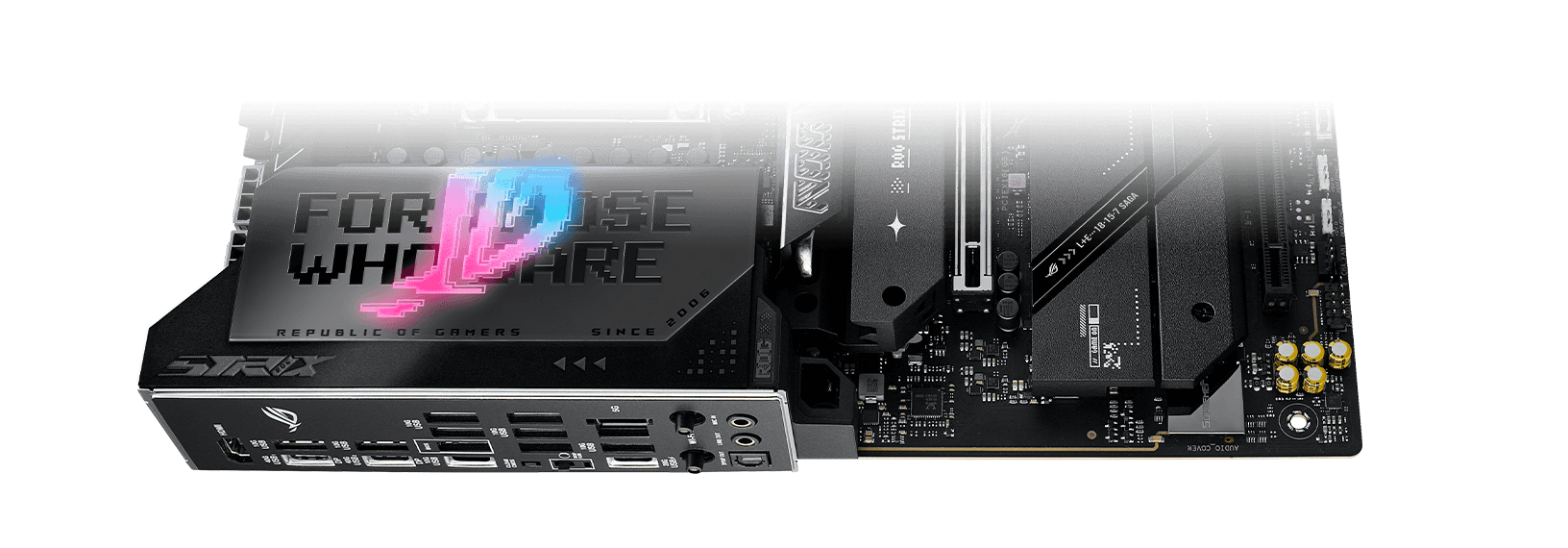 The  Strix X870E-E  motherboard features SupremeFX audio.