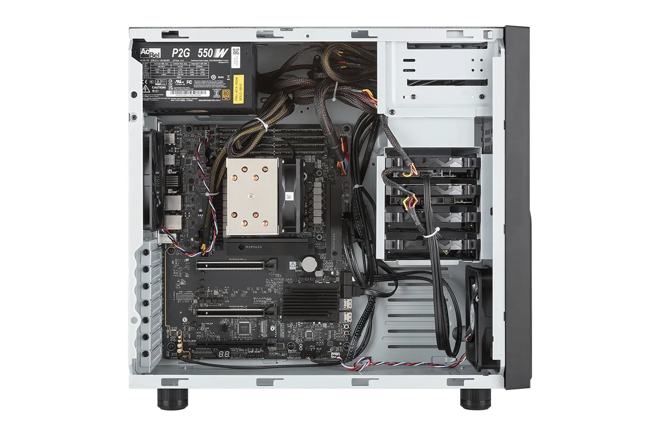 the ExpertCenter Pro ET500I W8 side product photo to show case the inside