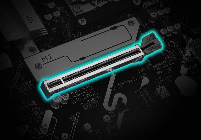 Graphic depicting the PRIME B850M-K-CSM SafeSlot feature.