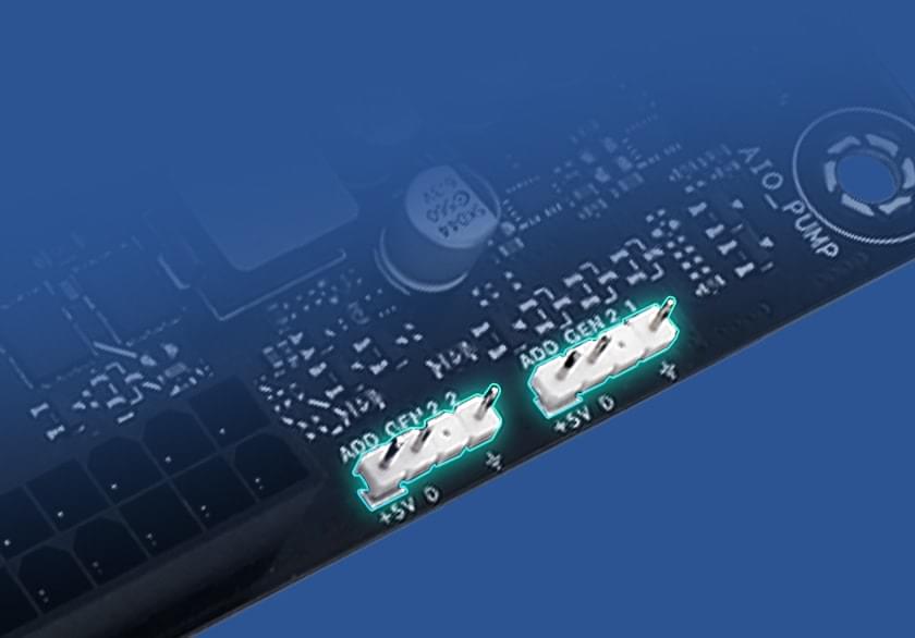 Image depicting PRIME B850M-A-CSM ARGB connectors.