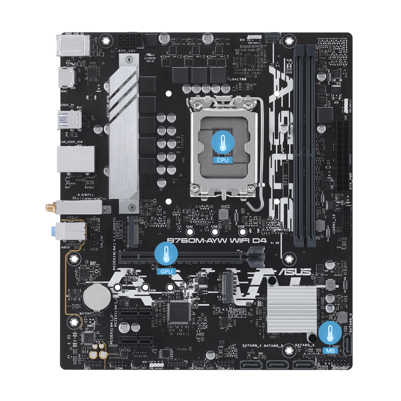 B760 motherboard with multiple temperature sources image