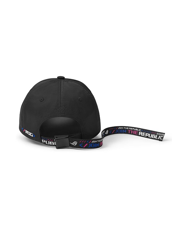 Rear view of ROG SLASH Classic Baseball Cap,Cap's ribbon untied.