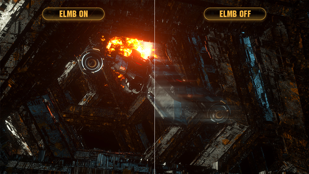 The comparison image of with ELMB technology and without ELMB technology