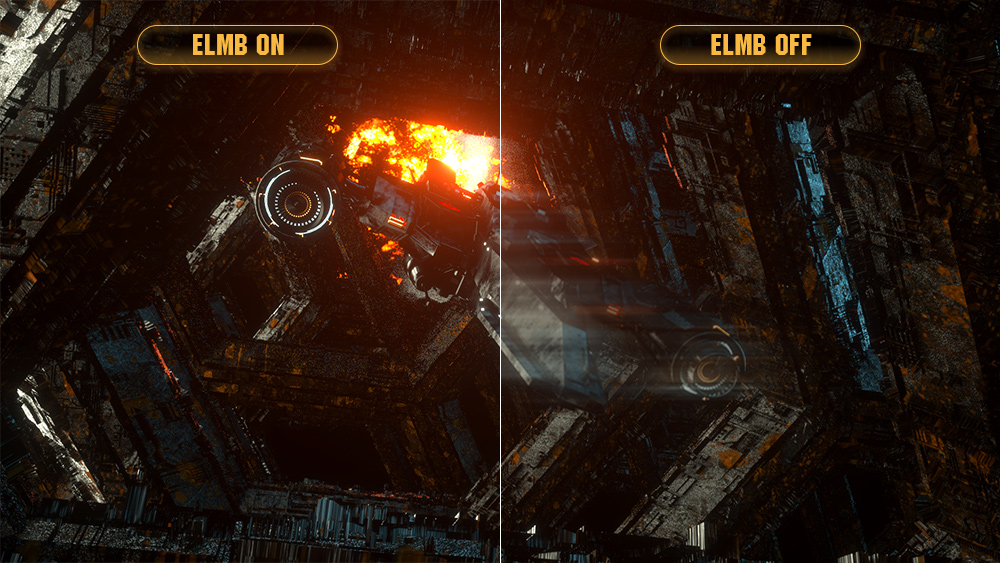 L'image de comparaison avec la technologie ELMB et sans la technologie ELMB