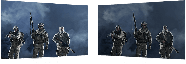 Screenshot with GameVisual Cinema mode ON and OFF