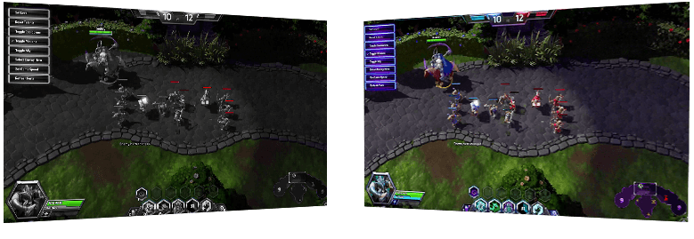 Screenshot with GameVisual MOBA mode ON and OFF