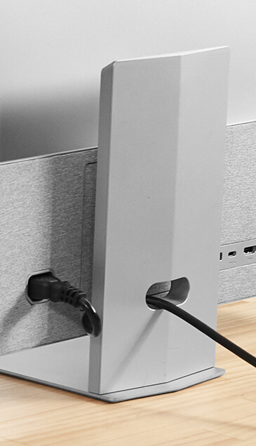 Showcase the cable management at the rare of the MS32UC