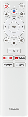 The remote control for the ASUS ZenScreen Smart Monitor MS32UC.