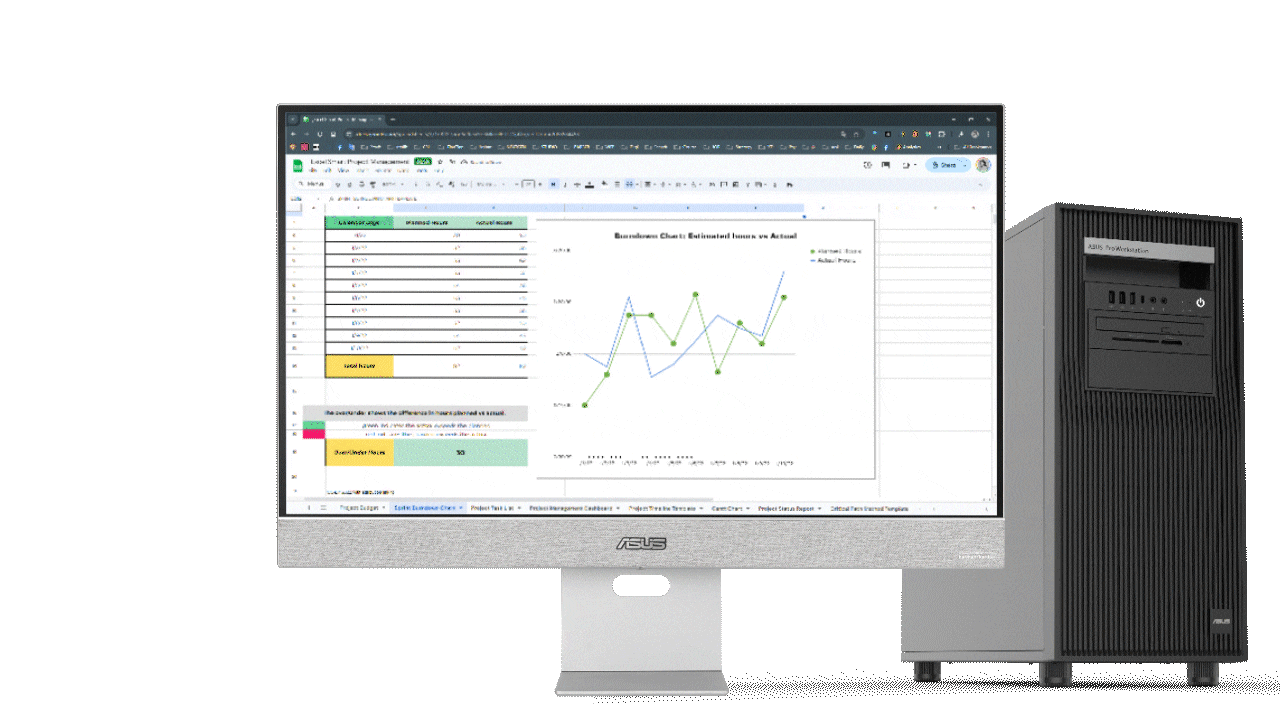 A GIF showcase user can access web content directly using the ZenScreen Smart MS32UC monitor when login to your Google account to seamlessly create and synchronize work documents via Google Cloud.
