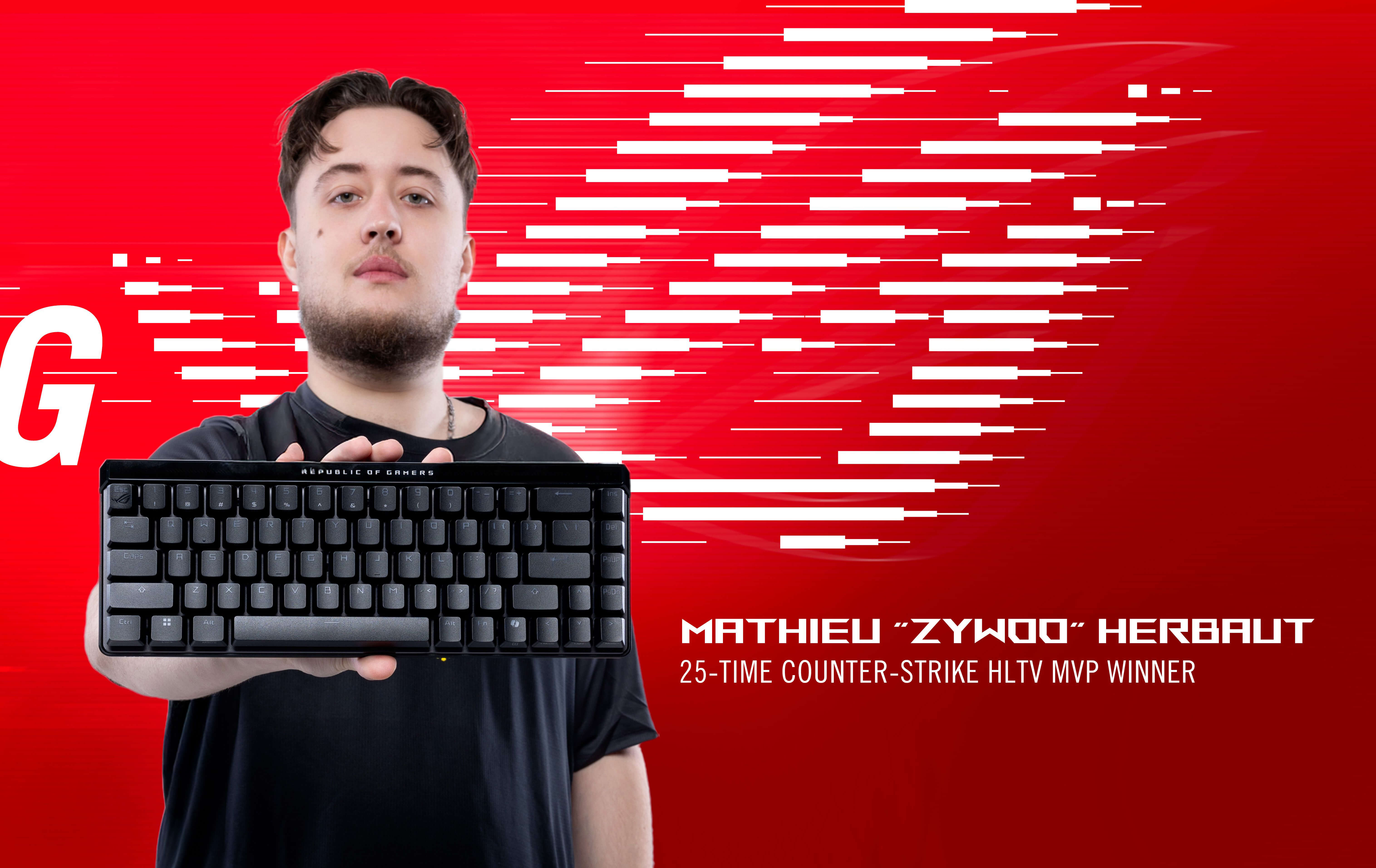 A full setup of the new products launched during Computex 2025: Sheath II XXL, Harpe II Ace, Falcata, and the Strix Ace XG248QSG