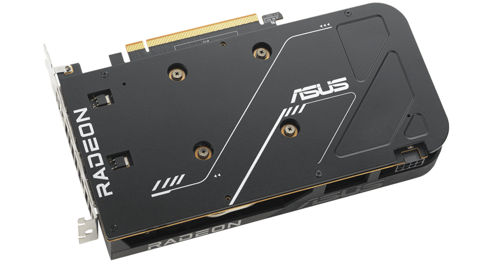ASUS Dual Radeon RX 6600 V3 graphics card backplate.