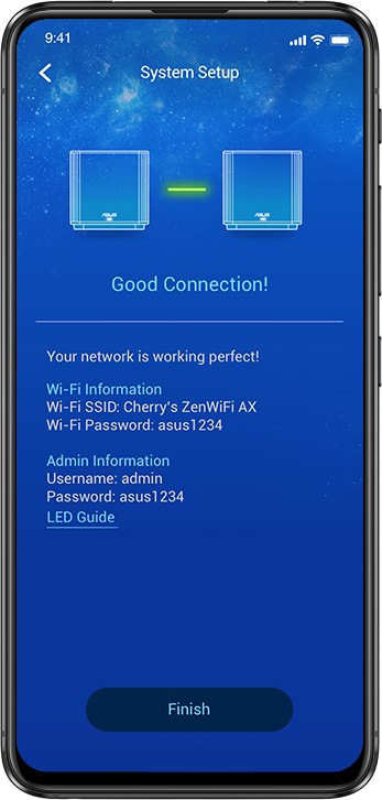 ASUS router app user interface.