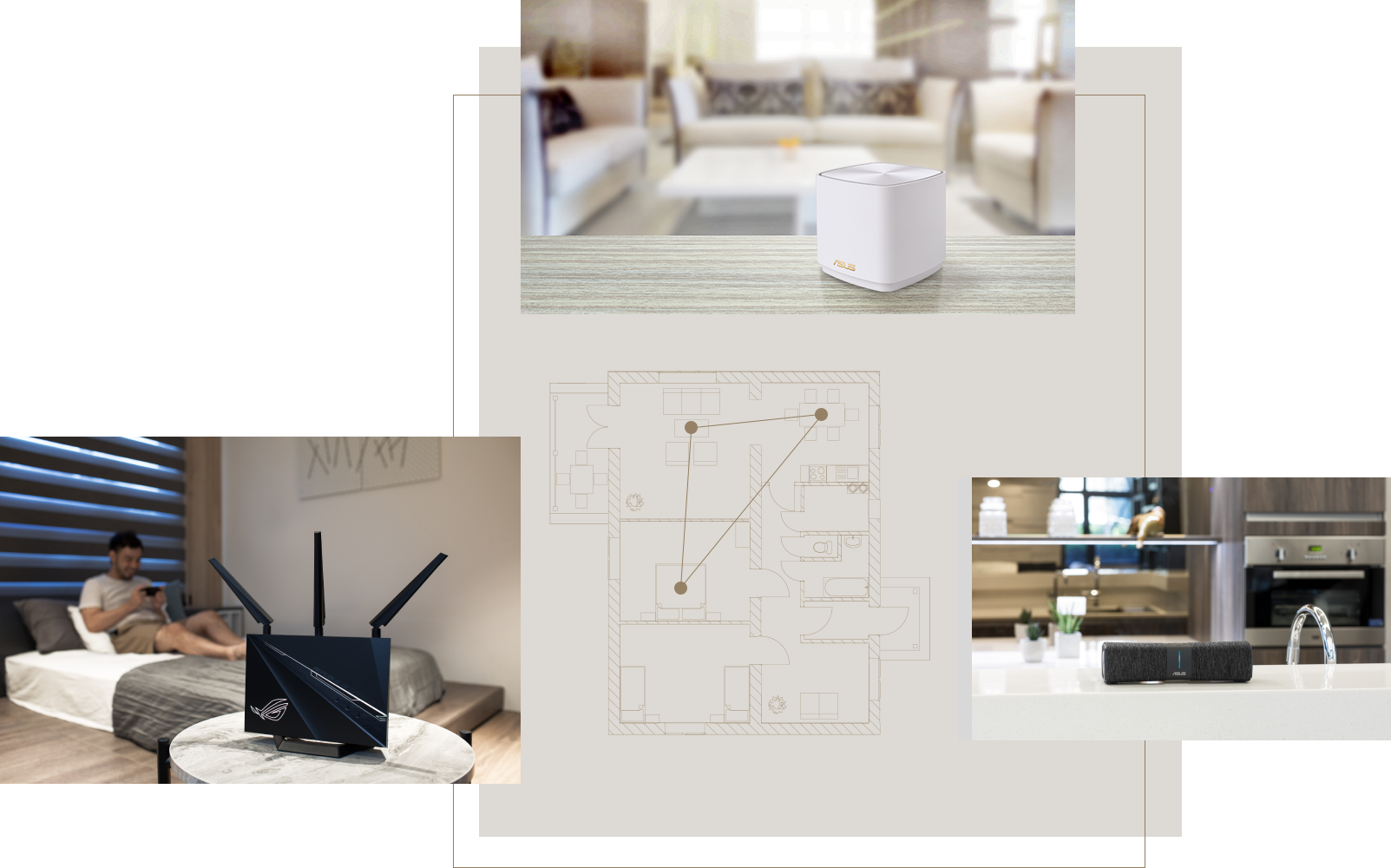 Build up your own mesh system with different ASUS routers with AiMesh technology.