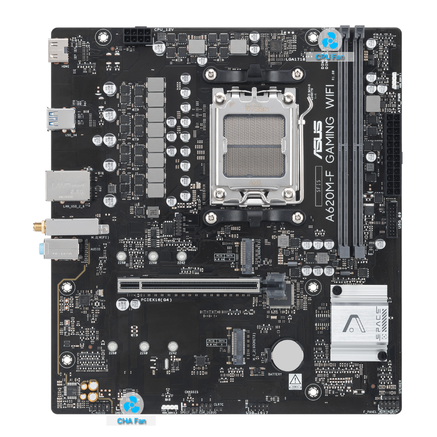 ASUS A620 series motherboard with 4-Pin PWM/DC Fan image