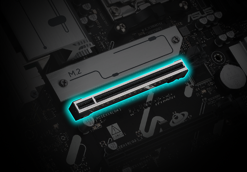 Graphic depicting the PRIME B840M-A SafeSlot Core+ feature.