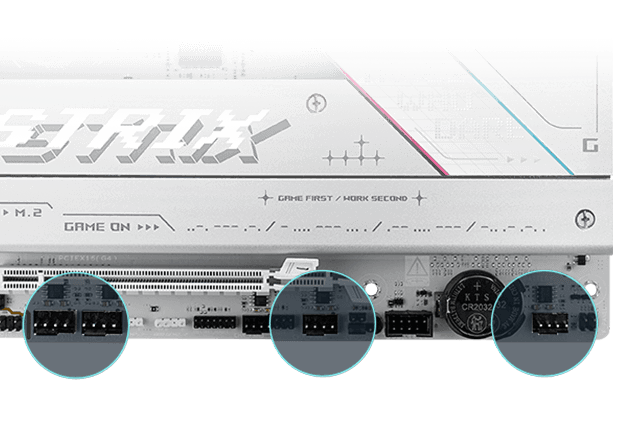 Strix B850-A 機殼風扇接頭連接器位置