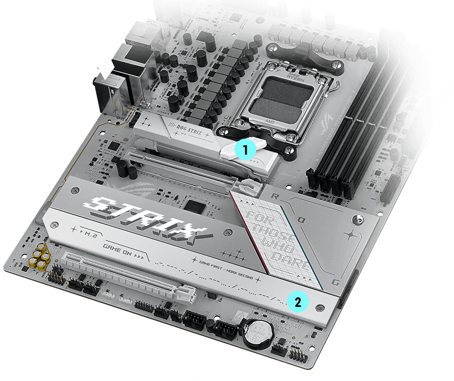 Strix B850-A M.2 heatsinks and backplate layout