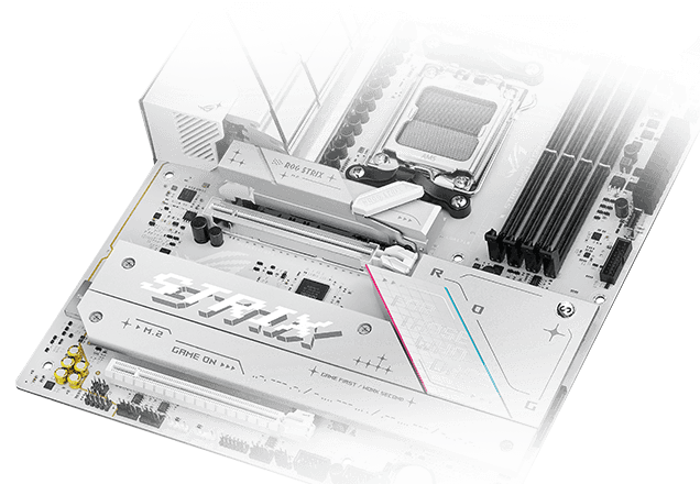 Strix B850-A M.2 散热器和背板布局