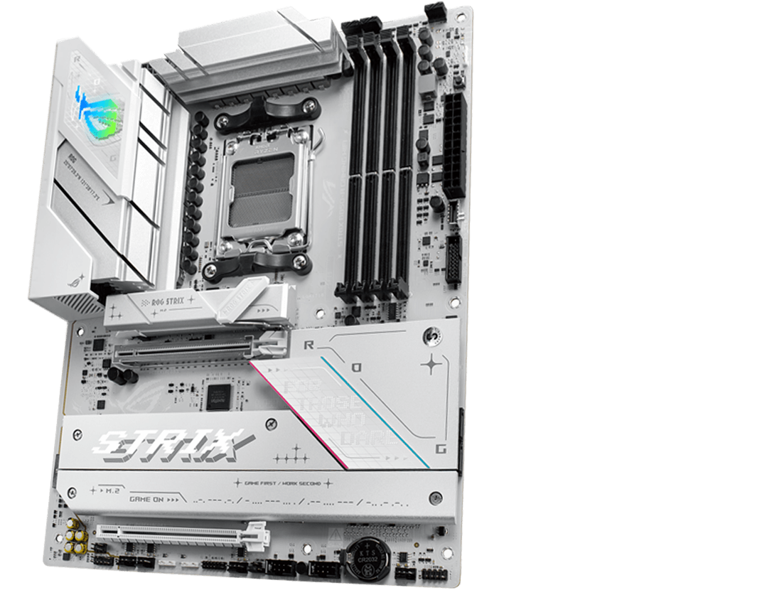 The Strix B850-A front and back