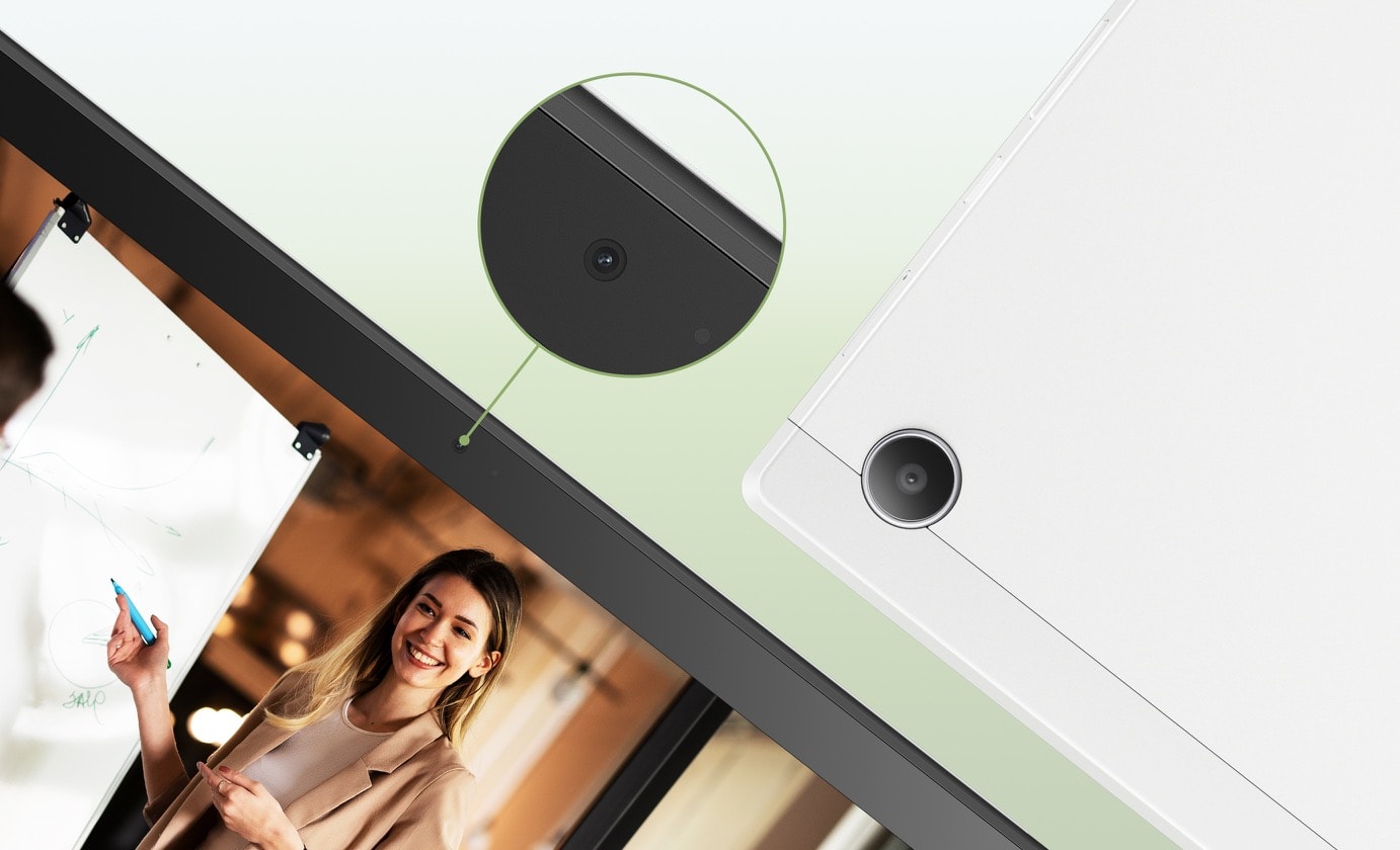 ASUS Chromebook CM30 Detachable 配備雙鏡頭，方便進行課程與視訊通話。
