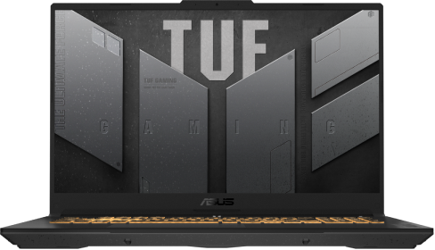 TUF Gaming F17，螢幕上顯示《看門狗：自由軍團》遊戲畫面。