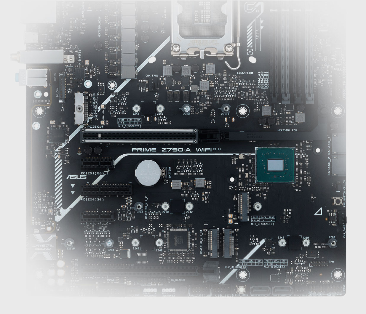 The PRIME Z790-A WIFI-CSM motherboard supports four M.2 slots.