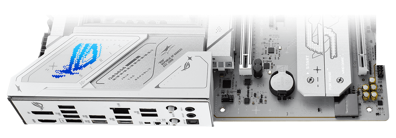 The Strix  B860-A  motherboard features SupremeFX audio.