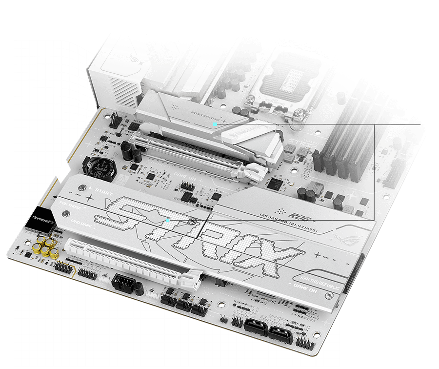 Strix  B860-A M.2 heatsinks and backplate layout