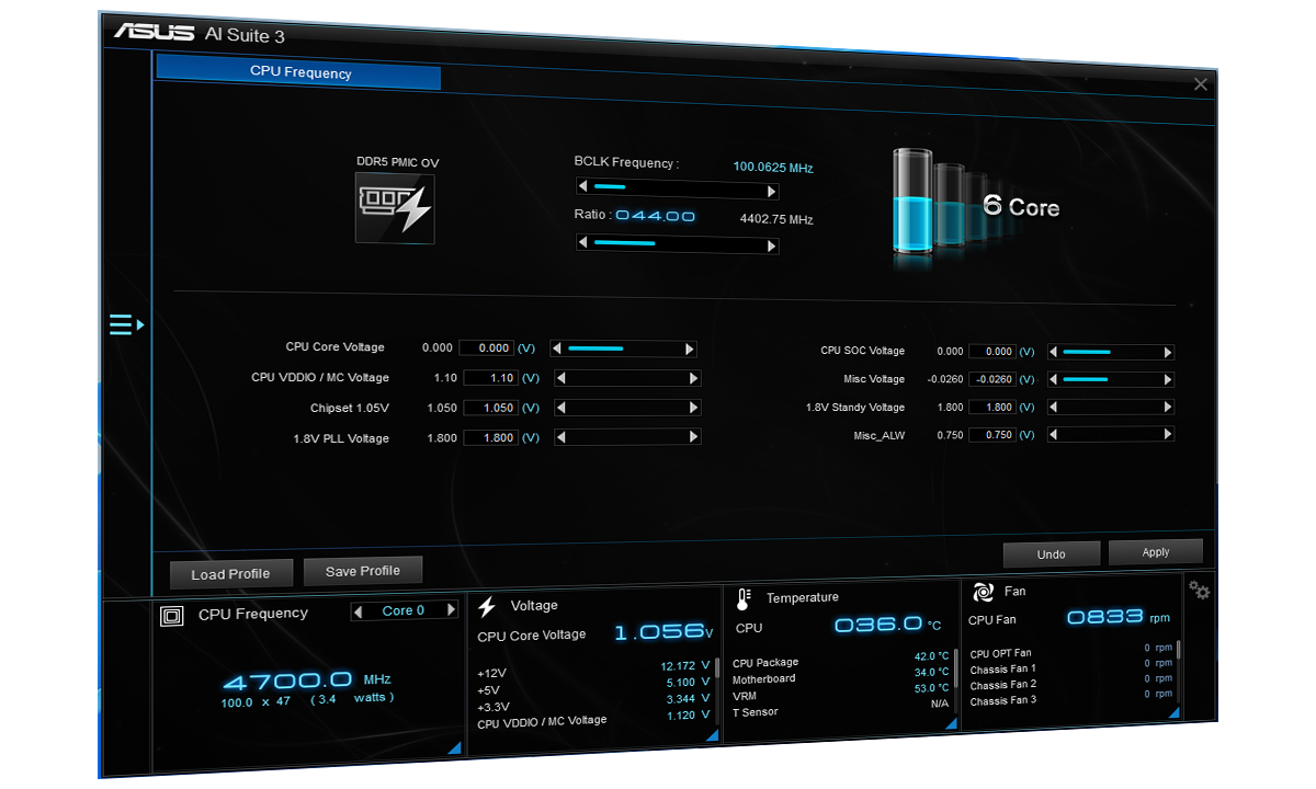 UI of TurboV Processing Unit system-tuning options