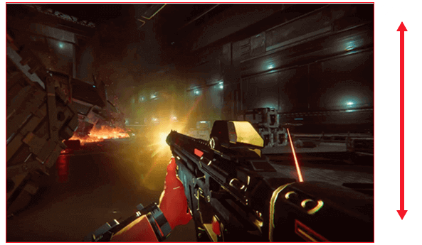 FPS hra zobrazující blikání na na obrazovce při výstřelu ze zbraně