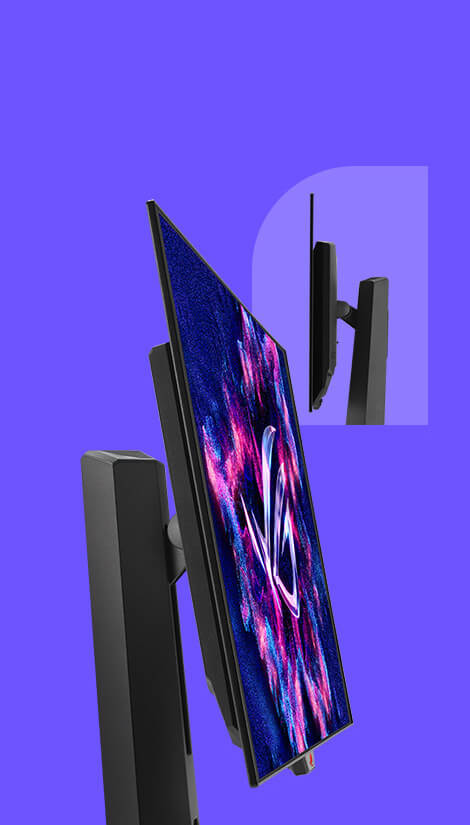 Pohled z boku na monitor ROG OLED