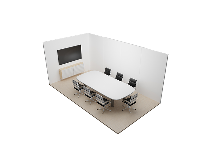 A conference room with 7 seats